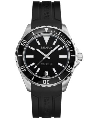 Balmain - Men's Swiss Ophrys Black Rubber Strap Watch 43mm