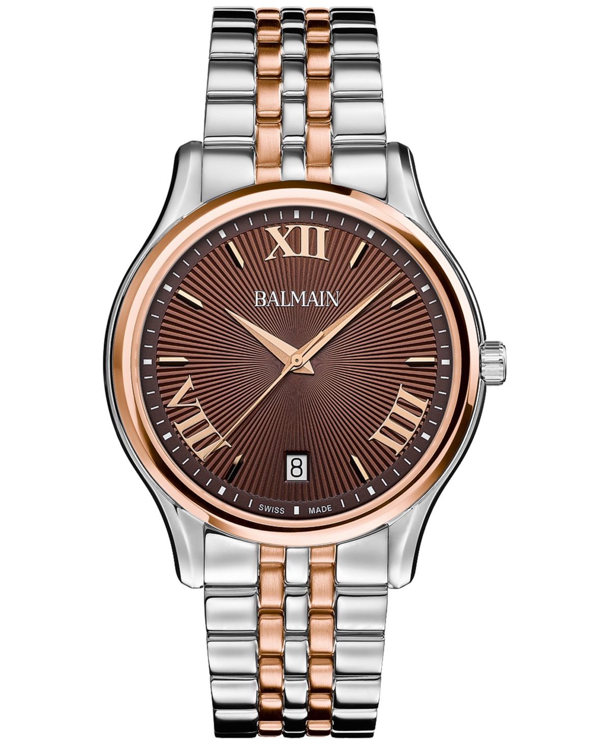 Men's Swiss Beleganza Two-Tone Stainless Steel Bracelet Watch 40mm - Brown