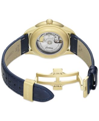 Men's Swiss Automatic DS-1 Powermatic 80 Blue Leather Strap Watch 41mm