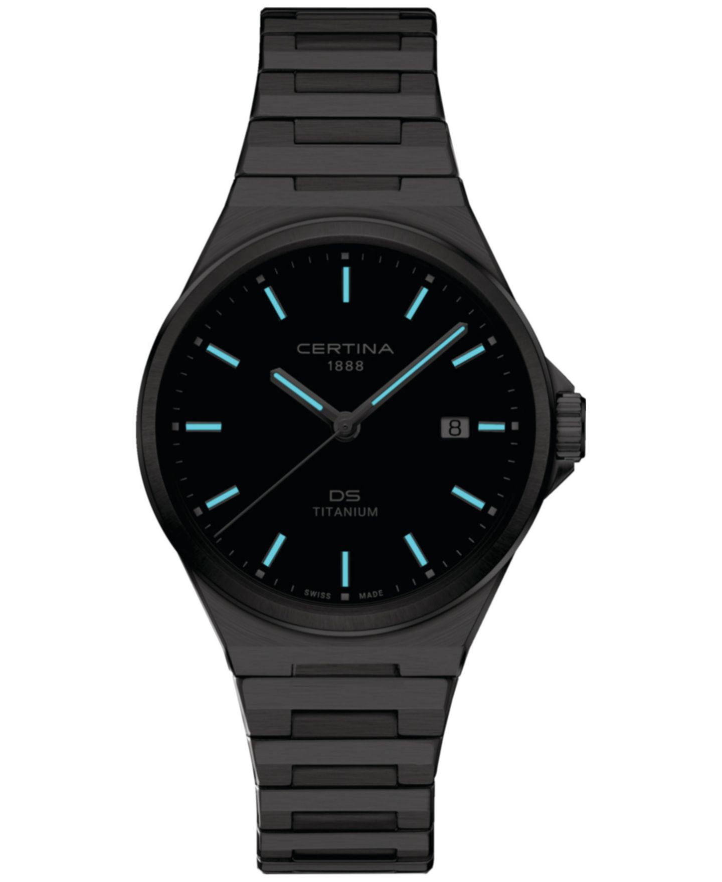 Мужские часы Certina Swiss DS-7 Silver-Tone Titanium Bracelet Watch 39mm — фото 4