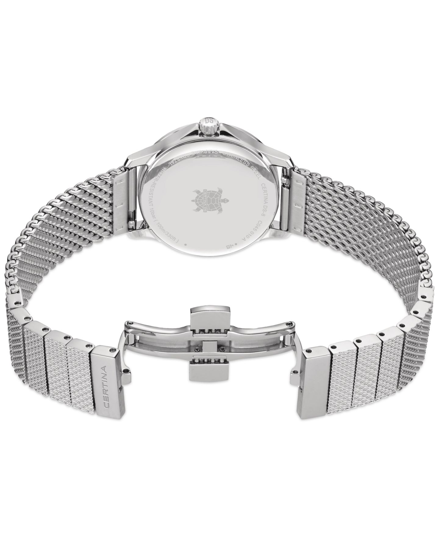 Женские часы Certina Swiss DS-8 Stainless Steel Mesh Bracelet Watch 31mm — фото 4