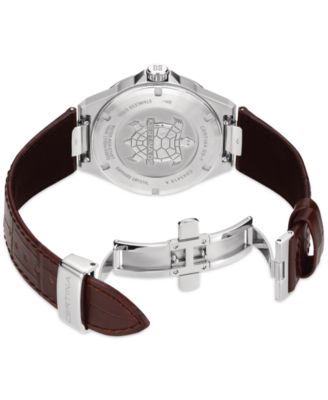 Men's Swiss DS-7 Brown Leather Strap Watch 39mm