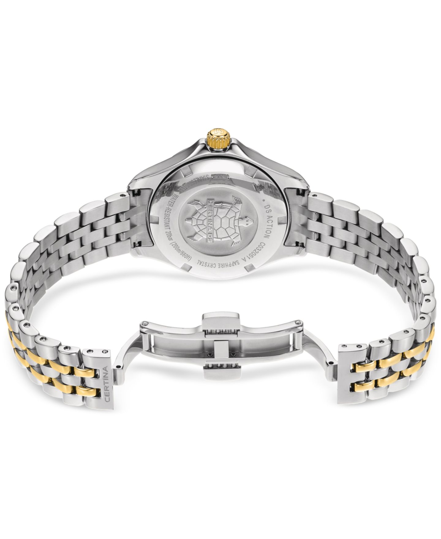 Женские часы Certina Swiss DS Action Diamond Accent Two-Tone Stainless Steel Bracelet Watch 34mm — фото 4