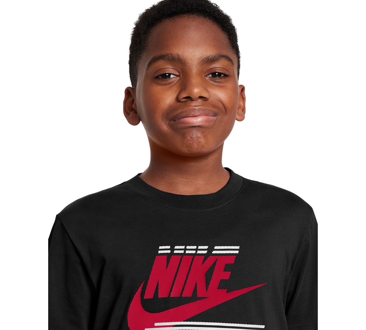 Nike Sportswear Big Boya Cotton Engineered Graphic T-shirt In Black