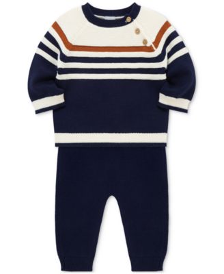 Baby Boys Cotton Striped Sweater & Pants, 2 Piece Set