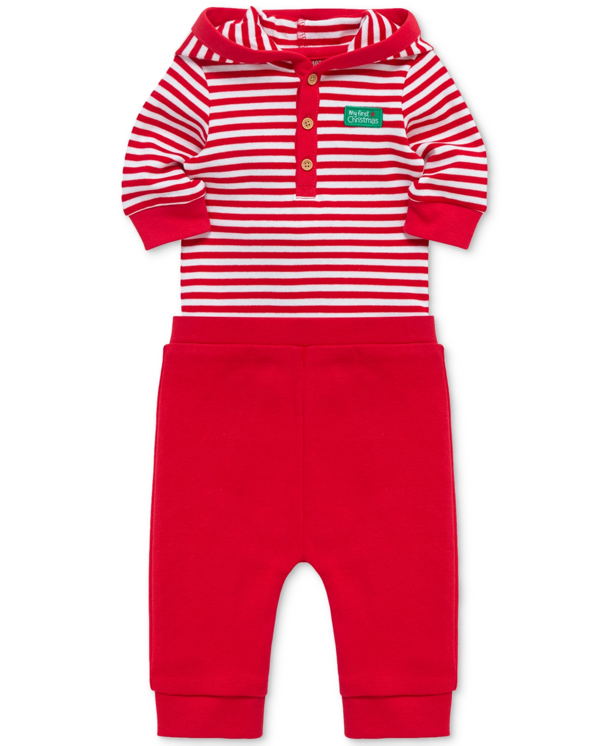 Little Me Baby Boys Cotton Santa Bodysuit & Pants, 2 Piece Set