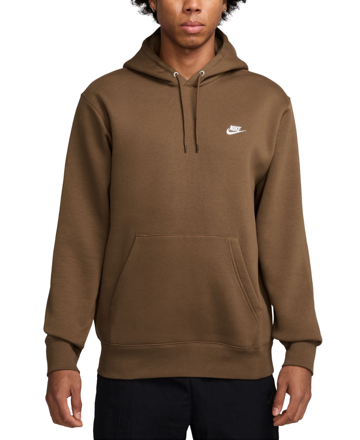Nike Club Fleece Pullover Hoodie In Brown