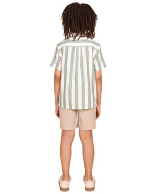 Big Boys Striped Camp Shirt