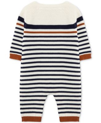 Baby Boys Cotton Block Stripe Sweater Coverall 