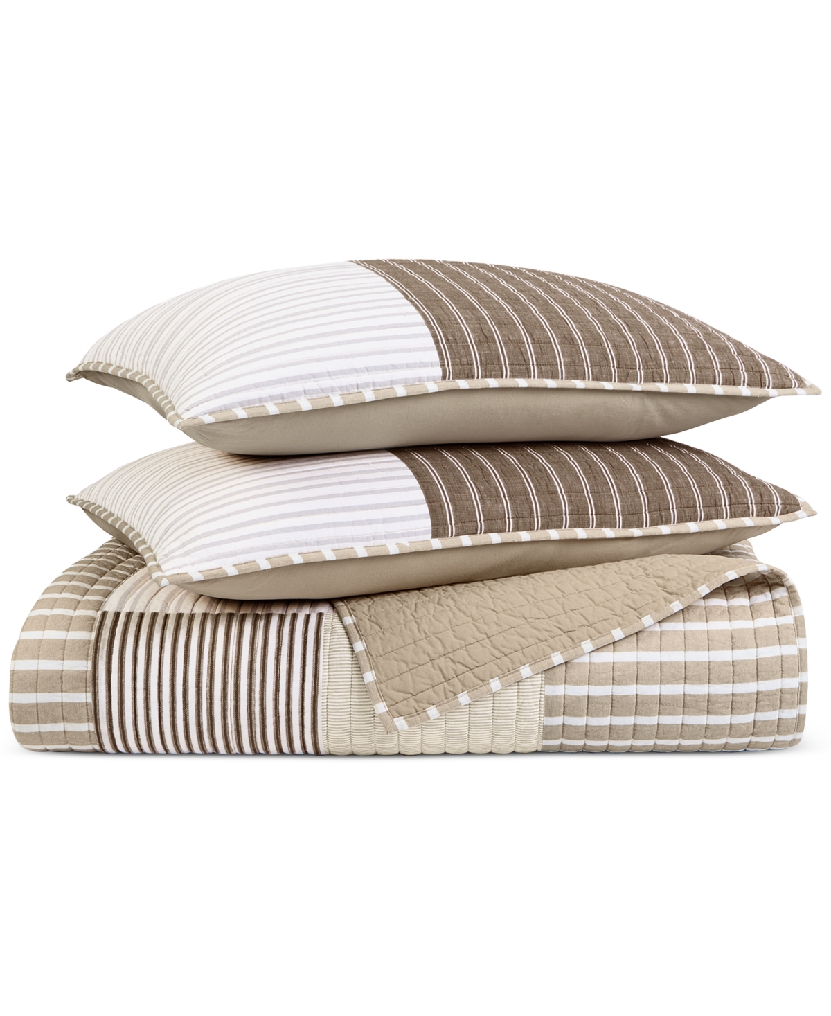 Charter Club Seaside Patchwork 2-pc. Quilt Set, Twin, Exclusively At Macy's In Neutral