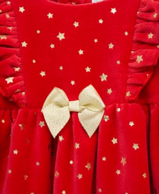 Baby Girls Shiny Stars Dress & Footed Tights, 2 Piece Set