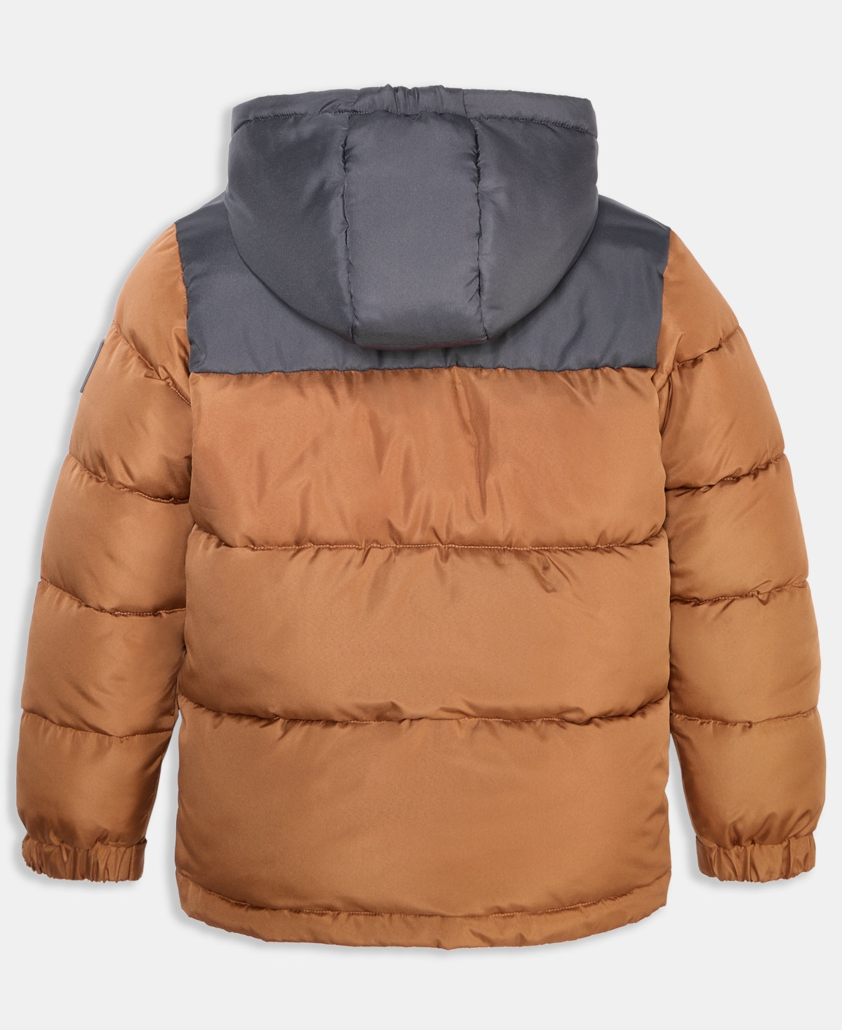 Reebok Big Boys Contrast Yoke Promo Long Sleeve Puffer Jacket In Brown