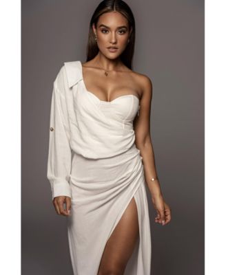 Women's Evita Linen Draped Dress