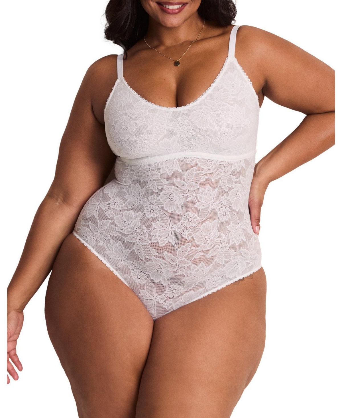 Plus Size Mitzi Smoothing Bodysuit - White