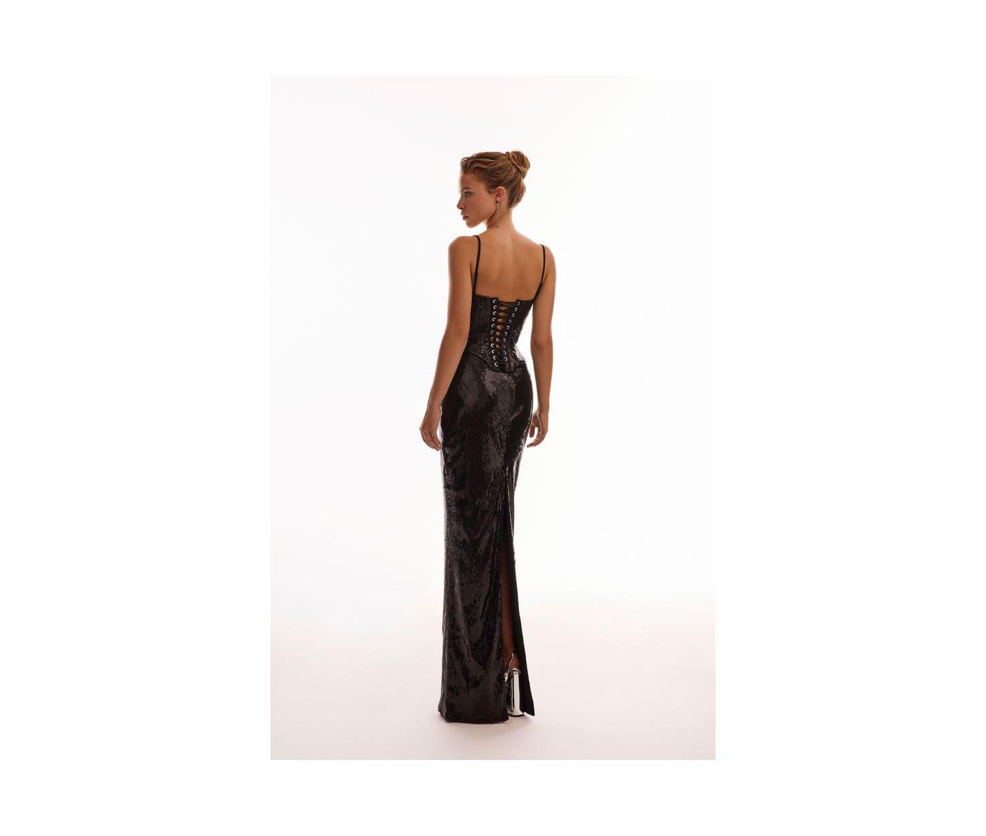 Женская юбка Milla Dramatic fitted sequined maxi, цвет: Чёрный — фото 3