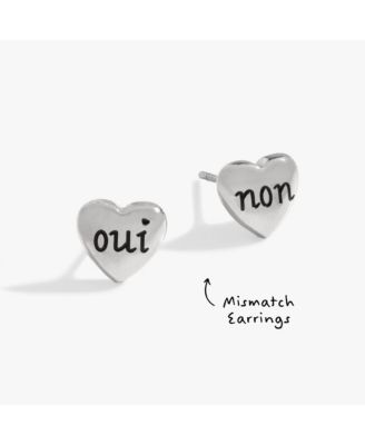 Oui Non Heart Stud Earrings