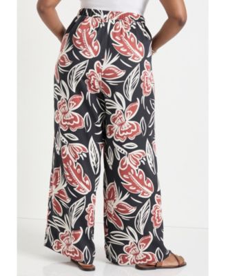 Women's June + Vie Wide-Leg Pull-On Pants