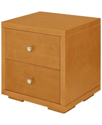 Wooden 2-Drawer Nightstand – Solid and Composite Wood Construction
