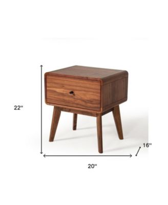 Modern Mid Century Nightstand with Single Drawer