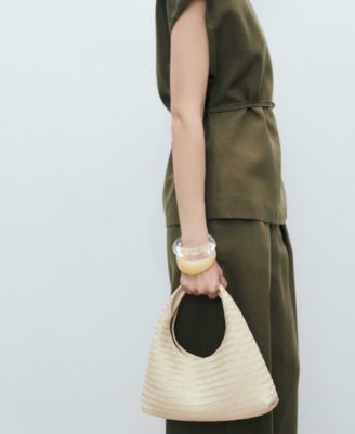 Women's Linen-Blend Straight-Fit Pants