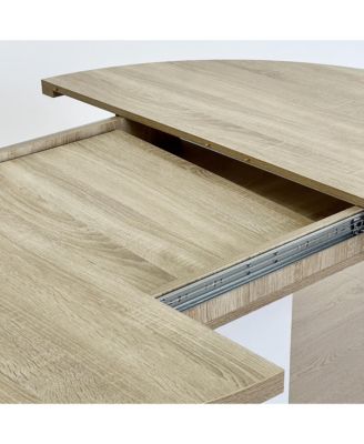 59" Expandable Farmhouse Upholstered Dining Table