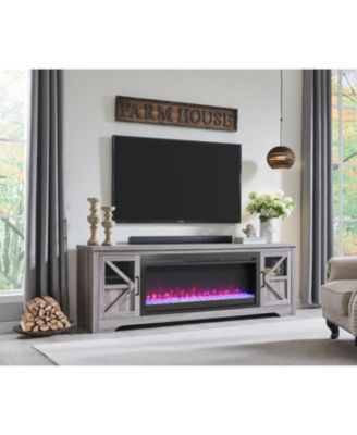 75" Fireplace TV Stand for TVs up to 80",with 44" Electric Fireplace