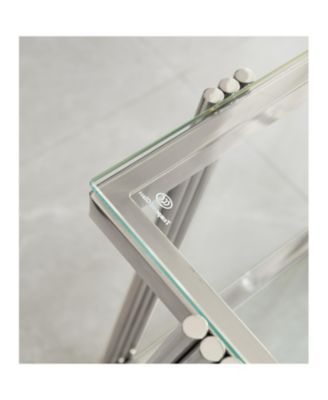 20" Square Glass End Table