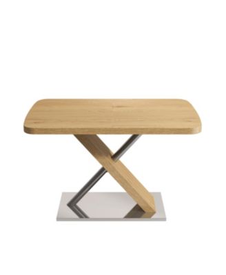 Streamdale Retractable Dining Table, Wood Color, Seats 4-6, Cross Base