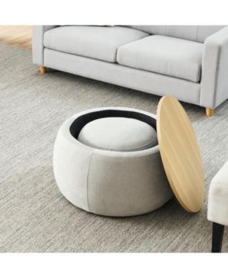 Multifunctional Ottoman with Seat (Grey, 25" x 25)