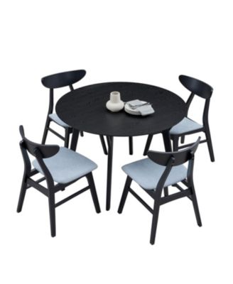 42" Compact Dining Table Round Wood Table for 4