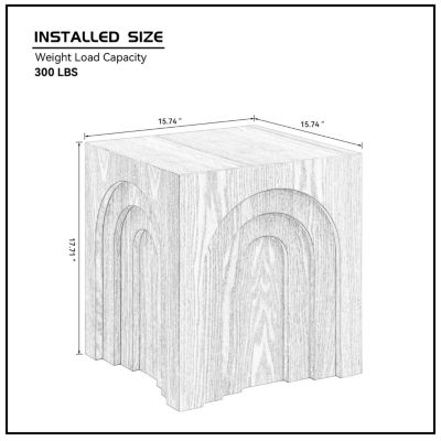 15.74" Square Side Table Small Coffee Table Accent Table Bedside Table for Living Room Bedroom