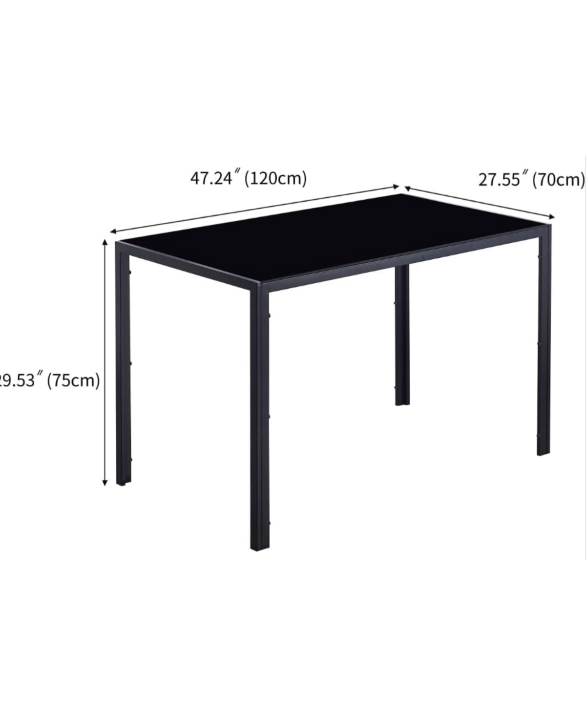 Streamdale Furniture Streamdale Modern Glass Tabletop Dining Table for 4 - Durable & Elegant