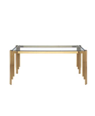 65"inch  Glass Rectangle Dining Table with Gold Legs