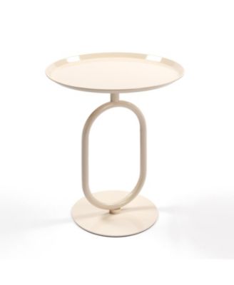 Metal End Table, Round Side Table, Small Coffee Table for Living Room