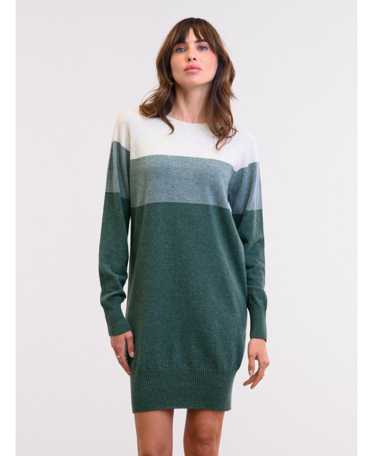 Women's Supersoft Slouch Knit Mini Dress - Bottle green colblck