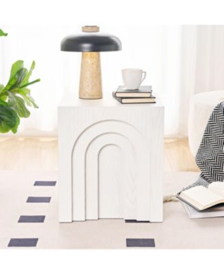 15.74" Square Side Table Small Coffee Table Accent Table Bedside Table for Living Room Bedroom