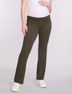 Women's Roll Over Waistband Flare Legging - Motherhood Maternity