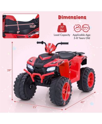 Kids Ride-On ATV 24V Battery Powered Electric Vehicle w/ Wireless Connection Music Radio LED Lights