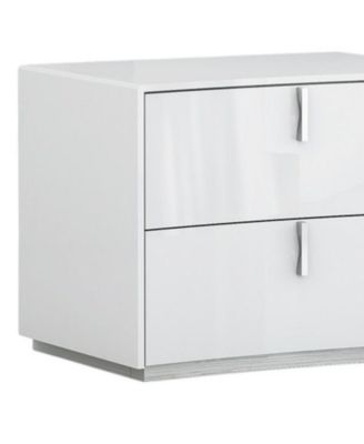 Contemporary Two-Drawer Nightstand – Manufactured Wood Design for Bedroom Storage