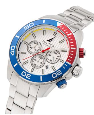 Men's Chronograph Silver-Tone Stainless Steel Watch Set, 48mm