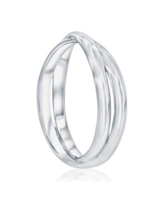 Sterling Silver, Polished 'X' Design Ring