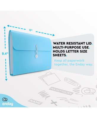 Accordion File Organizer Blue, 7 Pocket Expanding File and Cover Folder with Labels, Plastic Portable Desktop Letter A4 Paper, 1 Pc – by Enday