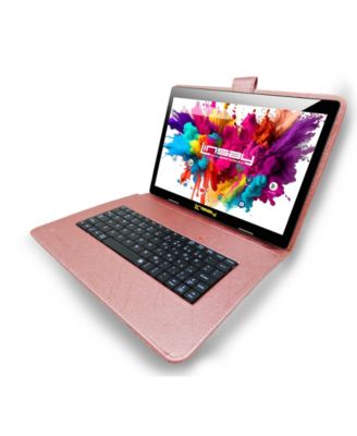 10.1" Octa Core Tablet 128GB Android 15 Premium Business Bundle with Rose Deluxe Keyboard Case Briefcase and Pen stylus