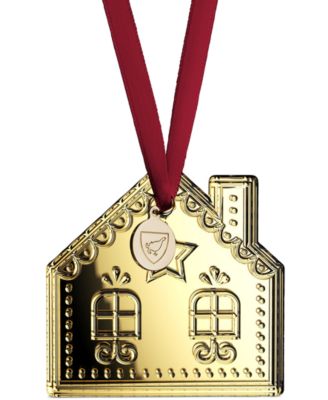 Orrefors - 2025 Annual Holiday 21-Karat Gold Gingerbread House Ornament