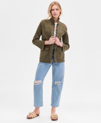 Womens Cheers To The Cowgirls T Shirt Cargo Jacket Barrel Leg Jeans