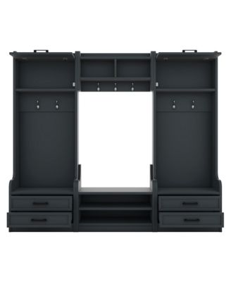 4-in-1 Hall Tree Storage, Hooks, Drawers & Bench