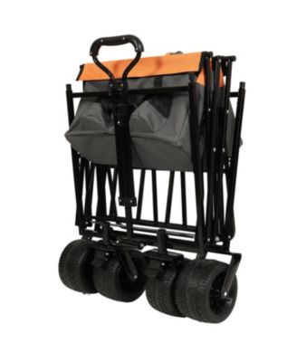 Streamdale 480Lbs Collapsible Wagon with Canopy, 7" All-Terrain Wheels, Orange