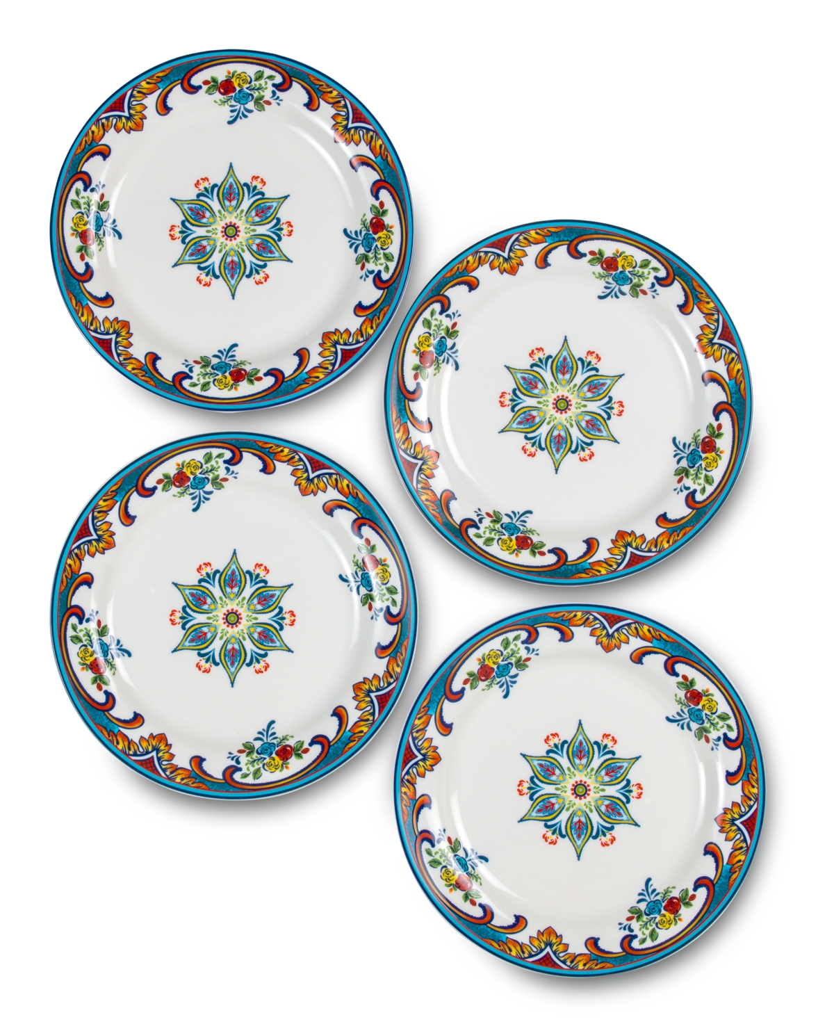 Zanzibar Appetizer Plates, Set of 4 - Multicolor