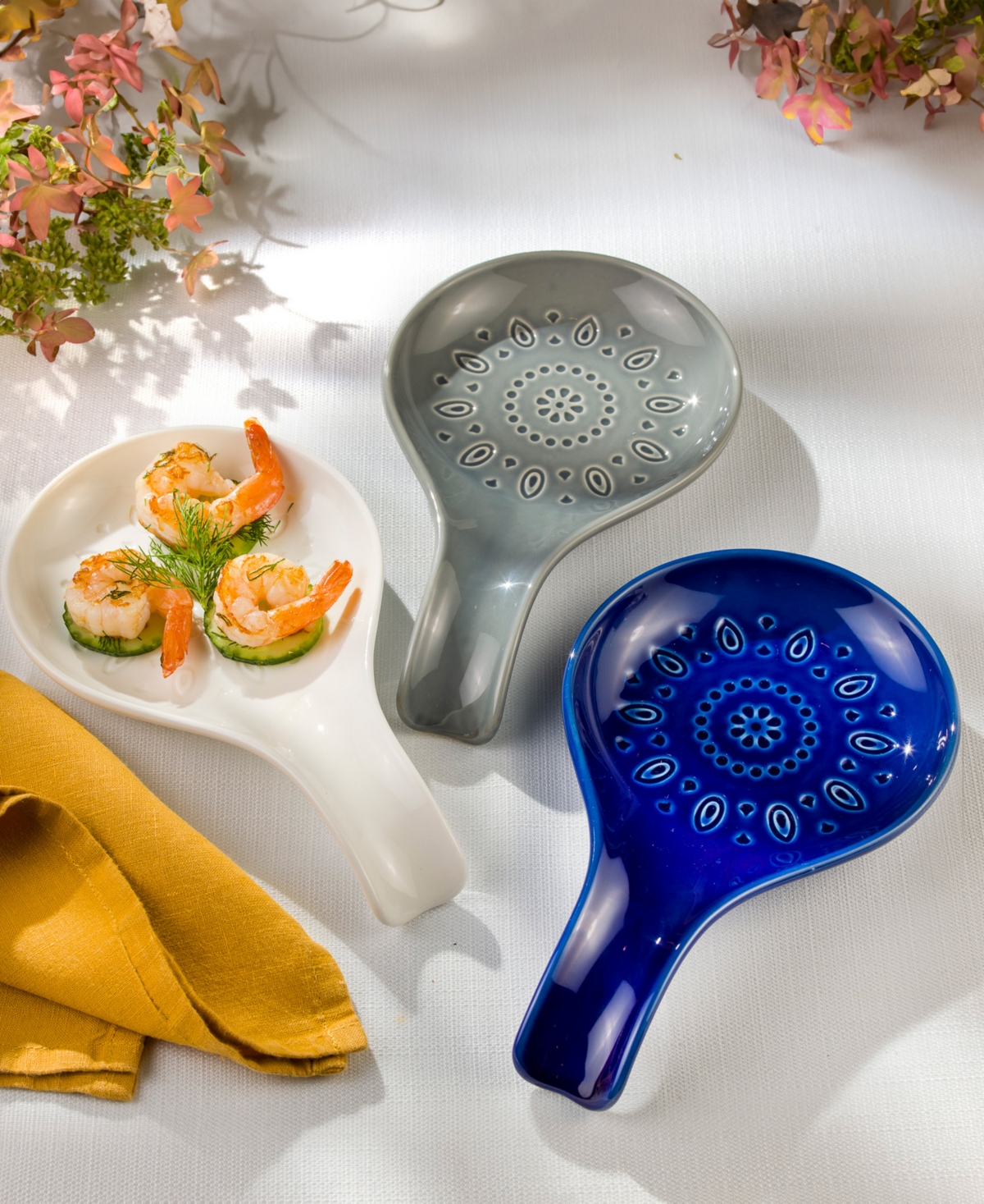 Euro Ceramica Fez Spoon Rest, Set Of 2