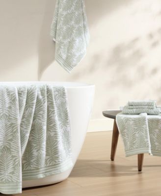 Linear Palms Cotton Terry Towel Set
